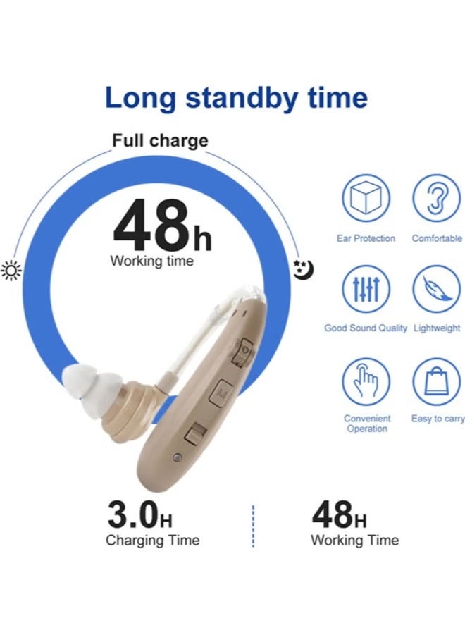 Hearing Aid Rechargeable with Noise Cancelling, Digital Invisible Hearing Amplifier Aids with Volume Control - Image 4